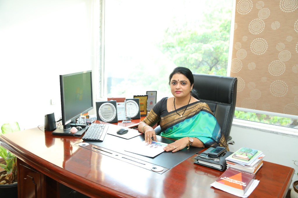 Portrait of Mrs. Sunitha G Kumar, Founder Chairperson, MAA Institute of Speech & Hearing